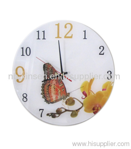 butterfly flowers wall clock