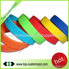 2012 Newest style debossed silicone bands customized