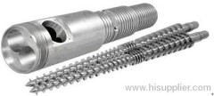 Recycling materials screw barrel