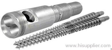 Conical twin screw barrel for PE film granulator