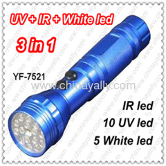 Multi-function LED laser flashlight