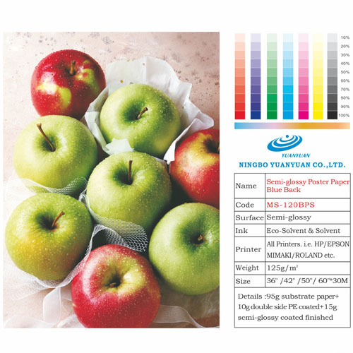 Semi glossy photo paper for Eco-solvent