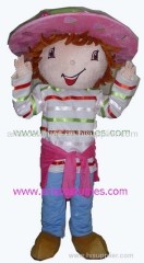 strawberry shortcakes mascot costume, cartoon costumes