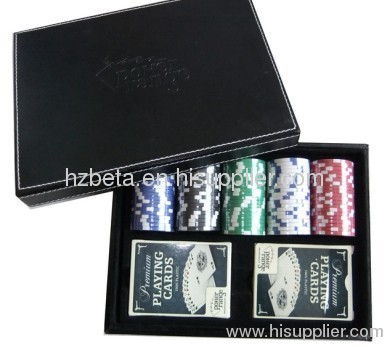 100PCS PU Box Poker Chip Sets Casino Chip