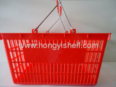 plastic flat plating handle basket supermarket shopping basket