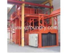 Piled and released type sand blast cleaning machine