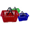 Plastic supermarket shopping double handle basket