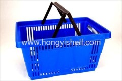 Plastic supermarket shopping double handle basket