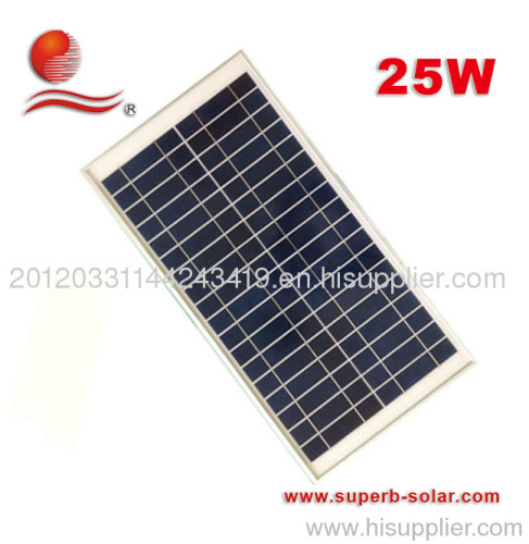 25W 18vV china famous high -efficient poly solar panel