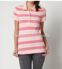 Cotton Striped Short Sleeve Polo Shirt