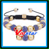 Wholesale sapphire rhinestone bracelets with copper beads