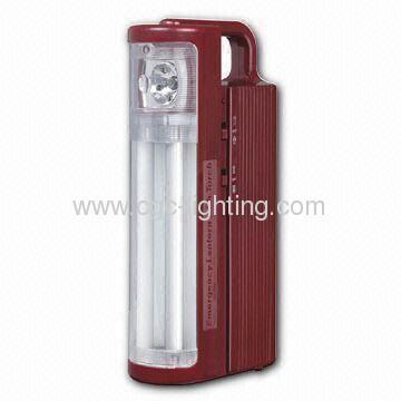 Rechargeable Emergency Light with 1-piece Halogen Bulb and 2 x 6W Tubes