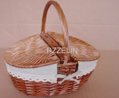 Chinese wicker basket with cover and handle