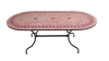 Wrought iron and ceramic mosaic oval dining table