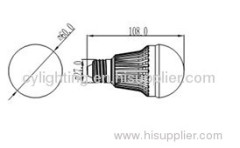 5W Aluminum Die-casted E27 Φ60mm×108mm Screw Base LED Light Bulb