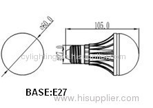 5W Φ60mm×105mm E27 Energe-Saving LED Bulbs Lamps For Home