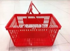 plastic flat bottom supermarket shopping handle basket