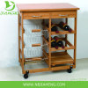 NEW KYOTO BAMBOO HOME KITCHEN STORAGE ROLLING SERVING CART ISLAND TROLLEY