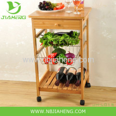 Eco-Friendly Bamboo Kitchen Trolley