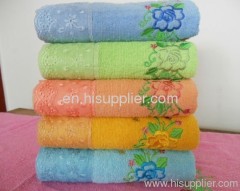 100%cotton embroidered and lace cotton towel