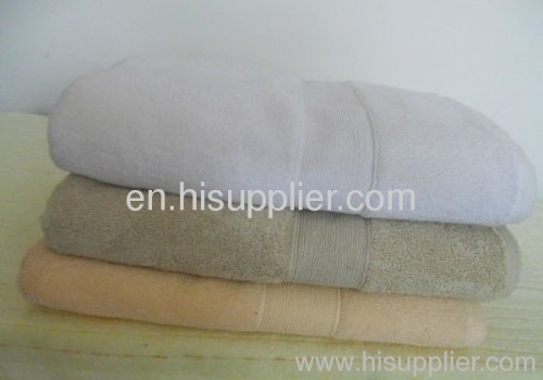 soft plain dyed dobby and satin bath towel