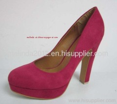 red high heels. almoud shaped toe shoes. nude shoes.