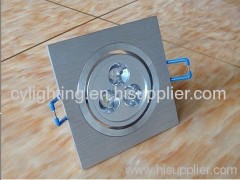 3W Aluminum Die-cast 92mm×92mm×49mm Square LED Down Lights