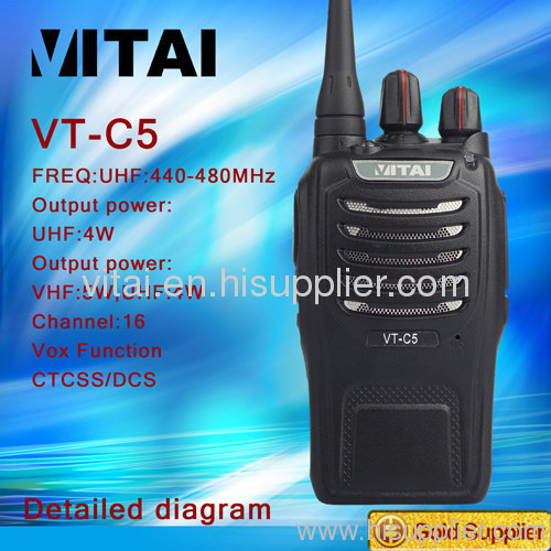 Quality Gurantee VT-C5 UHF Hands Free Walkie Talkie