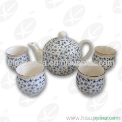 porcelain tea set, tea pots and tea cups