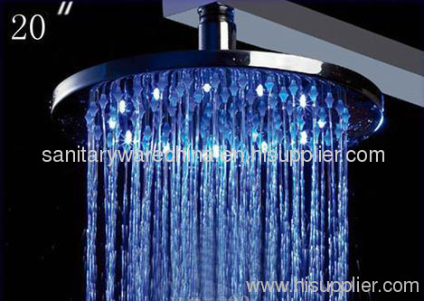 20" Copper Chrome LED Rain Showerheads Withour Battery