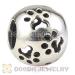 Silver european Paw Print Charm