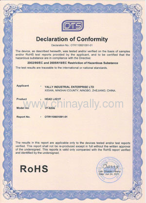 ROHS Certificate