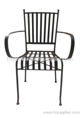 Powder coated wrought iron armchair