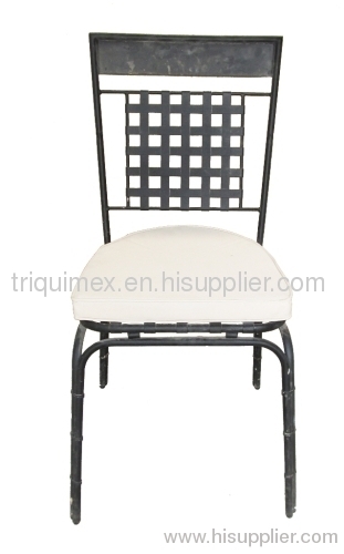 Powder coated wrought iron chair