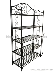 Rectangular folding wrought iron shelf