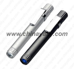 Medical pen light with blue filter