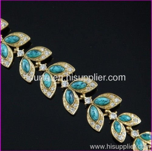 leaf shape turquoise bracelet