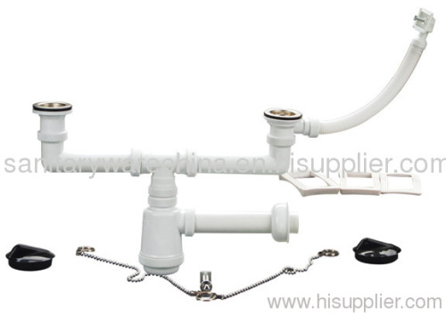 Double Sink Drainers Bottle Trap With Water Outlet