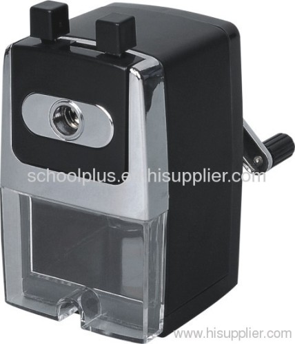 black kids plastic manual pencil sharpener