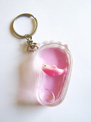 shoes shape liquid transparent keychain