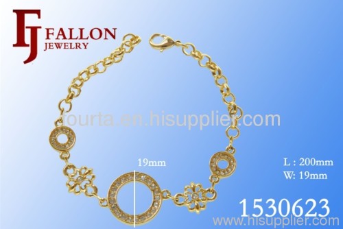 golden circle design charm bracelets jewelry