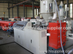 Plastic pipe extrusion line for pe