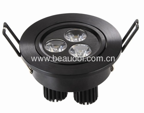 Black Indoor Aluminum 3E LED Ceiling Light