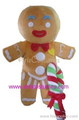 gingerbread man mascot costume, cartoon costumes mascot, party costumes