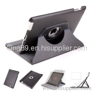 For iPad3 360 degree Leather Case Stand
