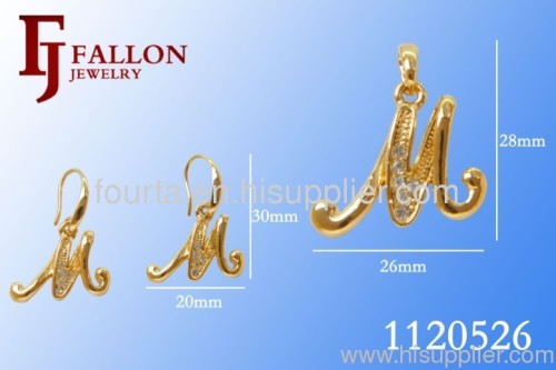 Wholesale 18K Gold Plating Zircon Imitation Jewelry Set 1120526