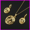 18K Gold Plating Allah Zircon Jewelry Set 1120500