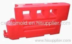 roadway safety barriers with rotational moulding