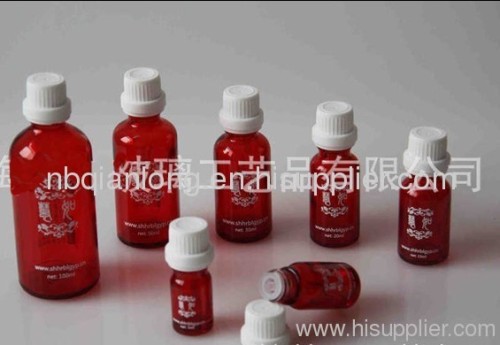 latest red essential oil bottle 5-100ml with white caps