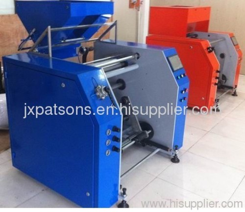 Stretch food wrap film rewinder machine